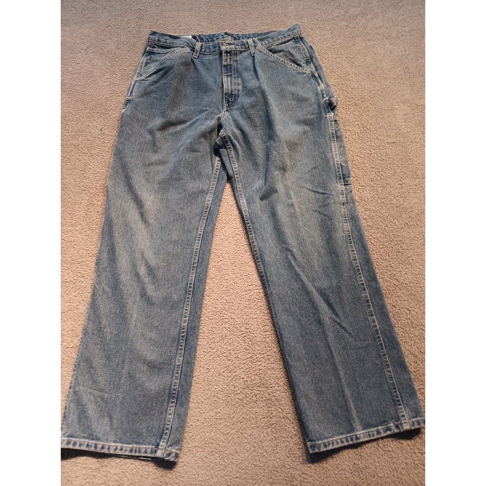 Nautica Jeans Men's 36x30 Carpenter Utility Relaxed Fit Denim Blue Workwear